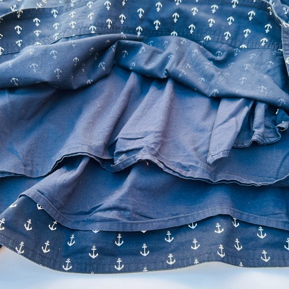 J. Crew Pull-On Navy Mini Skirt with White Anchor⚓️ Print (size XL) - Picture 4 of 10